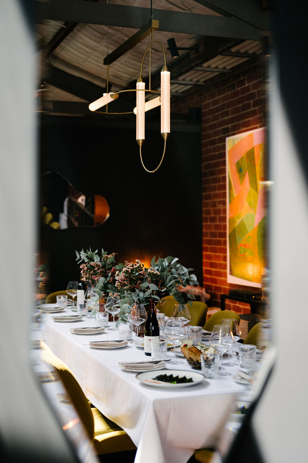 Private dining table set for a function at Cherubino City Cellar in Subiaco, Perth, featuring curated wines, shared plates, and an intimate wine bar setting