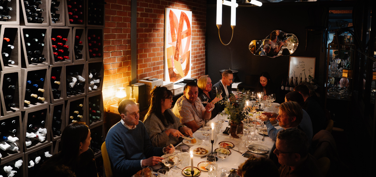 Private dining event at Cherubino City Cellar wine bar in Subiaco, Perth, set for intimate functions and group gatherings